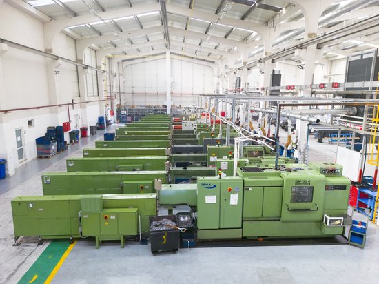 CNC lathe row in the turning department