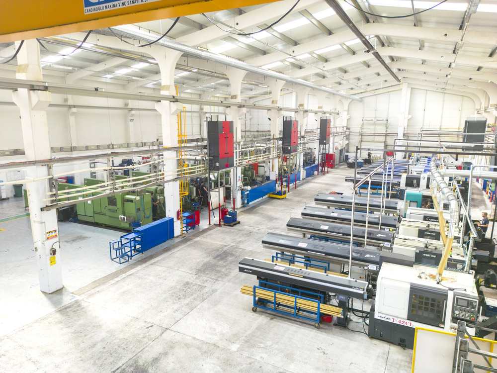 Turned parts department with multispindle and CNC lathes